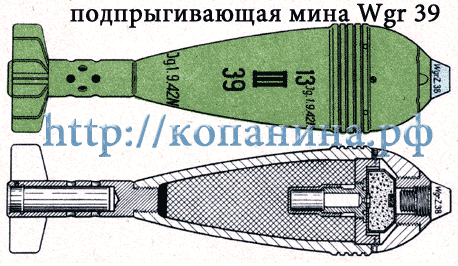подпрыгивающая немецкая минометная мина